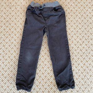 Hanna Andersson Boys Gray Lined Twill Pants Sz 120 (6-7)